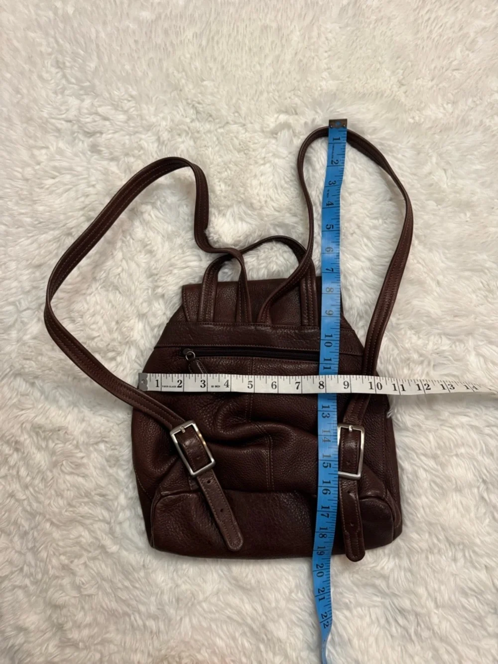 Tignanello Chocolate Brown Pebbled Leather Backpack